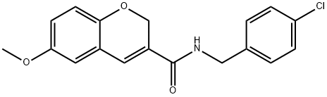 N-(4-CHLOROBENZYL)-6-METHOXY-2H-CHROMENE-3-CARBOXAMIDE 结构式