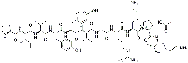 H-Pro-Ile-Val-Tyr-Tyr-Val-Gly-Arg-Lys-Pro-Lys-OH AcOH 结构式