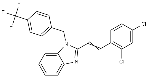 2-(2,4-Dichlorostyryl)-1-[4-(trifluoromethyl)benzyl]-1H-1,3-benzimidazole 结构式