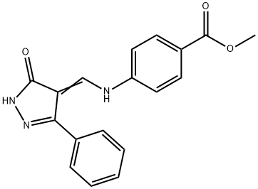 METHYL 4-([(5-OXO-3-PHENYL-1,5-DIHYDRO-4H-PYRAZOL-4-YLIDEN)METHYL]AMINO)BENZENECARBOXYLATE 结构式