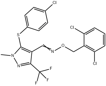 5-[(4-CHLOROPHENYL)SULFANYL]-1-METHYL-3-(TRIFLUOROMETHYL)-1H-PYRAZOLE-4-CARBALDEHYDE O-(2,6-DICHLOROBENZYL)OXIME 结构式