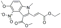 2-((E)-2-ETHOXYCARBONYL-VINYL)-5-METHOXY-1-METHYL-4-NITRO-1H-INDOLE-3-CARBOXYLIC ACID METHYL ESTER 结构式