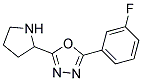 2-(3-fluorophenyl)-5-pyrrolidin-2-yl-1,3,4-oxadiazole 结构式