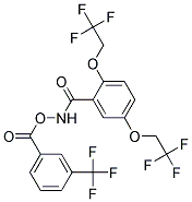 2,5-Bis(2,2,2-trifluoroethoxy)-N-((3-(trifluoromethyl)benzoyl)oxy)benzenecarboyjimide 结构式