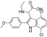2-(4,7-DICHLORO-2-(4-METHOXYPHENYL)-1H-INDOL-3-YL)-2-(ETHYLAMINO)ACETIC ACID 结构式