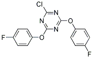 2-CHLORO-4,6-DI(4-FLUOROPHENOXY)-1,3,5-TRIAZINE, TECH 结构式