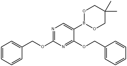 2,4-联苄氧基嘧啶-5-硼酸新戊二醇酯 结构式