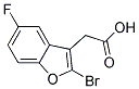 (2-BROMO-5-FLUORO-1-BENZOFURAN-3-YL)ACETIC ACID 结构式