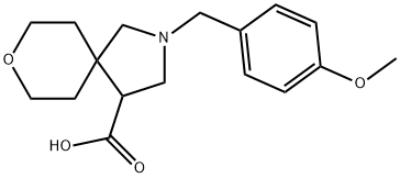 2-(4-METHOXY-BENZYL)-8-OXA-2-AZA-SPIRO[4.5]DECANE-4-CARBOXYLIC ACID HYDROCHLORIDE 结构式