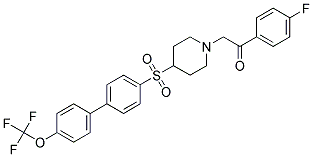 1-(4-FLUOROPHENYL)-2-(4-([4'-(TRIFLUOROMETHOXY)BIPHENYL-4-YL]SULFONYL)PIPERIDIN-1-YL)ETHANONE 结构式