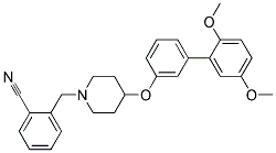 2-((4-[(2',5'-DIMETHOXYBIPHENYL-3-YL)OXY]PIPERIDIN-1-YL)METHYL)BENZONITRILE 结构式