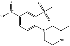 1-[2-(METHYLSULFONYL)-4-NITROPHENYL]-3-METHYLPIPERAZINE 结构式