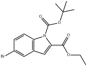 1-(叔丁基) 2-乙基 5-溴-1H-吲哚-1,2-二羧酸 结构式