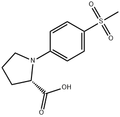 1-[4-(METHYLSULFONYL)PHENYL]PYRROLIDINE-2-CARBOXYLIC ACID 结构式