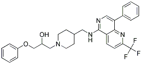1-PHENOXY-3-[4-(([8-PHENYL-2-(TRIFLUOROMETHYL)-1,6-NAPHTHYRIDIN-5-YL]AMINO)METHYL)PIPERIDIN-1-YL]PROPAN-2-OL 结构式