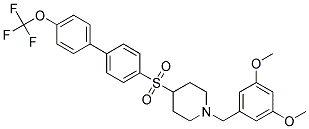 1-(3,5-DIMETHOXYBENZYL)-4-([4'-(TRIFLUOROMETHOXY)BIPHENYL-4-YL]SULFONYL)PIPERIDINE 结构式