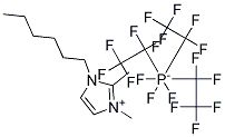 1-HEXYL-2,3-DIMETHYLIMIDAZOLIUM TRIS(PENTAFLUOROETHYL)TRIFLUOROPHOSPHATE 结构式