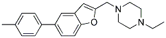 1-Ethyl-4-([5-(4-methylphenyl)-1-benzofuran-2-yl]methyl)piperazine 结构式