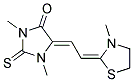1,3-DIMETHYL-5-[2-(3-METHYL-2-THIAZOLIDINYLIDENE)ETHYLIDENE]-2-THIOXOIMIDAZOLIDIN-4-ONE 结构式