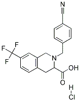 2-(4-CYANO-BENZYL)-7-TRIFLUOROMETHYL-1,2,3,4-TETRAHYDRO-ISOQUINOLINE-3-CARBOXYLIC ACID HYDROCHLORIDE 结构式