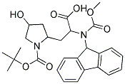 2-[2-CARBOXY-2-(9H-FLUOREN-9-YLMETHOXYCARBONYLAMINO)-ETHYL]-4-HYDROXY-PYRROLIDINE-1-CARBOXYLIC ACID TERT-BUTYL ESTER 结构式