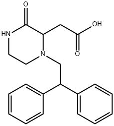 [1-(2,2-DIPHENYL-ETHYL)-3-OXO-PIPERAZIN-2-YL]-ACETIC ACID 结构式