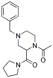 1-Acetyl-4-benzyl-2-(pyrrolidin-1-ylcarbonyl)piperazine 结构式