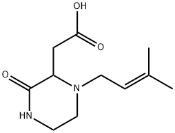[1-(3-METHYL-BUT-2-ENYL)-3-OXO-PIPERAZIN-2-YL]-ACETIC ACID 结构式