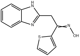 2-(1H-苯并咪唑-2-基)-1-(2-噻吩基)乙酮肟 结构式