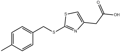 2-(2-((4-甲基苄基)硫代)噻唑-4-基)乙酸 结构式