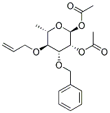 1,2-DI-O-ACETYL-4-O-ALLYL-3-O-BENZYL-A-L-RHAMNOPYRANOSE 结构式