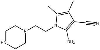 2-氨基-4,5-二甲基-1-[2-(1-哌嗪基)乙基]1H-吡咯-3-腈 结构式