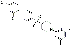 2-(4-[(2',4'-DICHLOROBIPHENYL-4-YL)SULFONYL]PIPERIDIN-1-YL)-4,6-DIMETHYLPYRIMIDINE 结构式