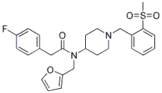 2-(4-FLUOROPHENYL)-N-(2-FURYLMETHYL)-N-(1-[2-(METHYLSULFONYL)BENZYL]PIPERIDIN-4-YL)ACETAMIDE 结构式