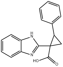 1-(1H-BENZIMIDAZOL-2-YL)-2-PHENYLCYCLOPROPANECARBOXYLIC ACID 结构式