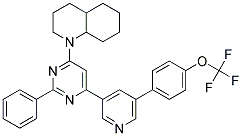 1-(2-PHENYL-6-[5-(4-TRIFLUOROMETHOXY-PHENYL)-PYRIDIN-3-YL]-PYRIMIDIN-4-YL)-DECAHYDRO-QUINOLINE 结构式