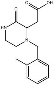[1- (2-甲基苄基)-3 -氧代- 2 -哌嗪基]乙酸 结构式