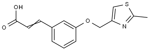 (E)-3-(3-((2-甲基噻唑-4-基)甲氧基)苯基)丙烯酸 结构式