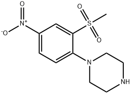 1-[2-(METHYLSULFONYL)-4-NITROPHENYL]PIPERAZINE 结构式