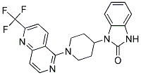 1-(1-[2-(TRIFLUOROMETHYL)-1,6-NAPHTHYRIDIN-5-YL]PIPERIDIN-4-YL)-1,3-DIHYDRO-2H-BENZIMIDAZOL-2-ONE 结构式