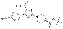 2-(4-Boc-Piperazine-1-Yl)-4-(4-Cyanophenyl)-5-Thiazolecarboxylic Acid 结构式