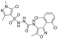 2-[(5-chloro-1,3-dimethyl-1H-pyrazol-4-yl)sulphonyl]-N-[3-(2,6-dichlorophenyl)-5-methylisoxazol-4-yl]hydrazine-1-carboxamide 结构式