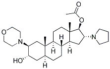 (2B,3A,5A,16A,17B)-2-(4-MORPHOLINYL)-16-(1-PYRROLIDINYL)-ANDROSTANE-3,17-DIOL-17-ACETATE 结构式