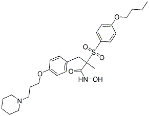 2-(4-BUTOXY-BENZENESULFONYL)-N-HYDROXY-2-METHYL-3-[4-(3-PIPERIDIN-1-YL-PROPOXY)-PHENYL]-PROPIONAMIDE 结构式