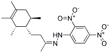 (1A,2A,6B)-4-(2,3,4,6-TETRAMETHYL-3-CYCLOHEXENYL)-2-BUTANONE2,4-DINITROPHENYLHYDRAZONE 结构式