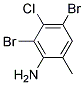 2,4-二溴-3-氯-6-甲基苯胺 结构式