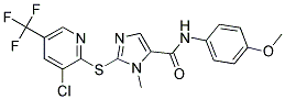 2-((3-Chloro-5-(trifluoromethyl)-2-pyridinyl)sulfanyl)-N-(4-methoxyphenyl)-1-methyl-1H-imidazole-5-carboxamide 结构式