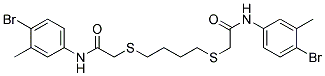 2-((4-((2-(4-Bromo-3-methylanilino)-2-oxoethyl)sulfanyl)butyl)sulfanyl)-N-(4-bromo-3-methylphenyl)acetamide 结构式