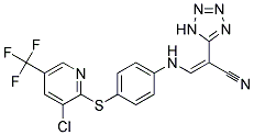 2-(2H-2,3,4,5-Tetraazolyl)-3-((4-(3-chloro-5-(trifluoromethyl)(2-pyridylthio))phenyl)amino)prop-2-enenitrile 结构式