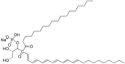 1-STEAROYL-2-DOCOSAHEXAENOYL-SN-GLYCERO-3-PHOSPHATE (MONOSODIUM SALT) 结构式